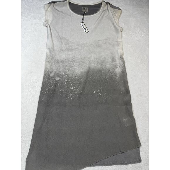 GoSilk Go By GoSilk Ombre Washable Silk Dress Gray Beige Size L Minimalist Luxe - Picture 1 of 9